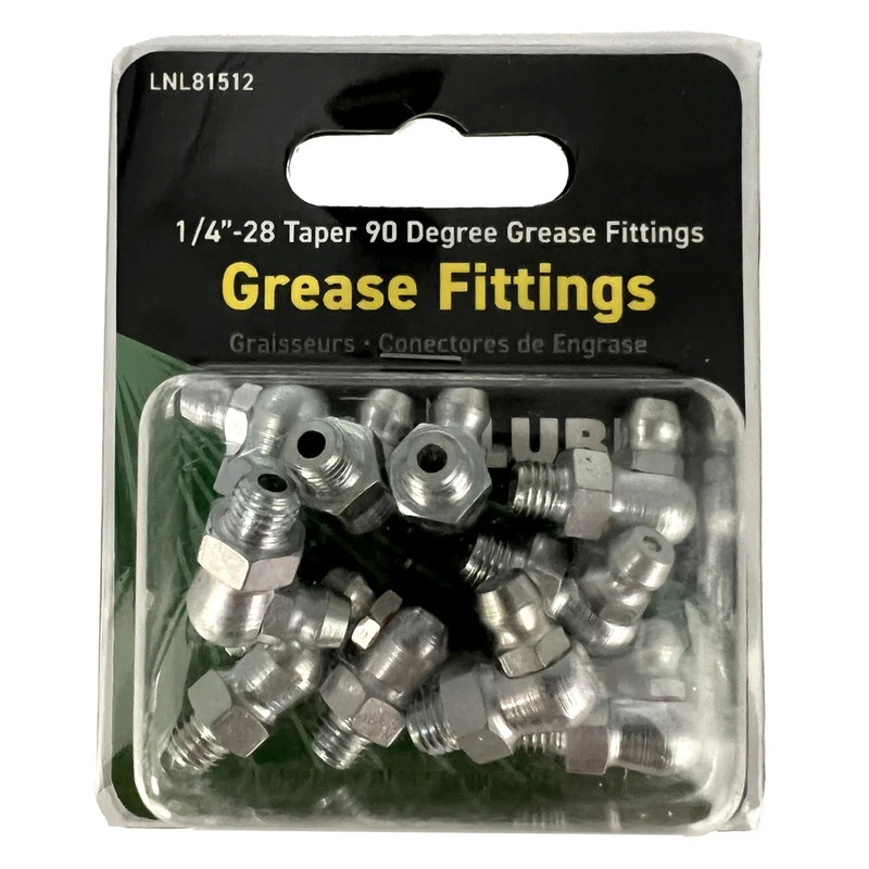 LOCKNLUBE Grease Fittings – 1/4-28 Taper 90 Degree Grease Fittings
