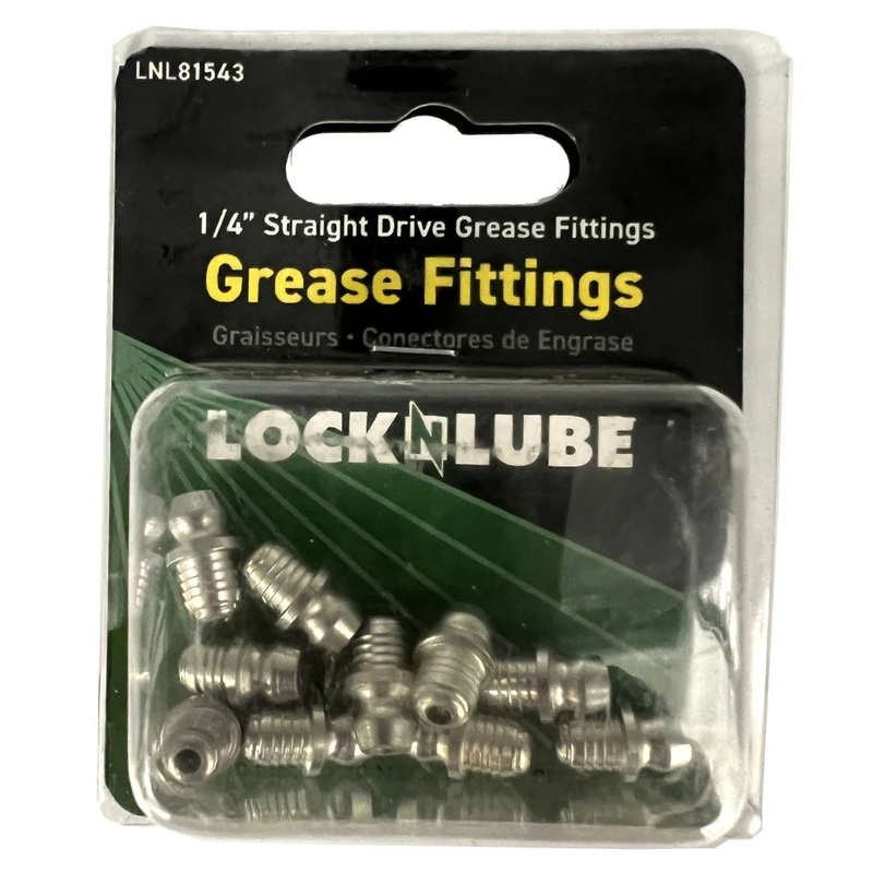 LOCKNLUBE Grease Fittings – 1/4 Straight Drive Grease Fittings