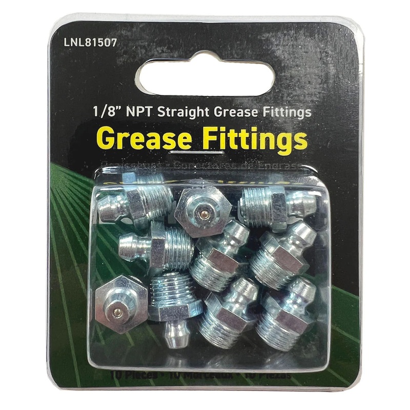 LOCKNLUBE Grease Fittings – 1/8 NPT Straight, 10-PACK