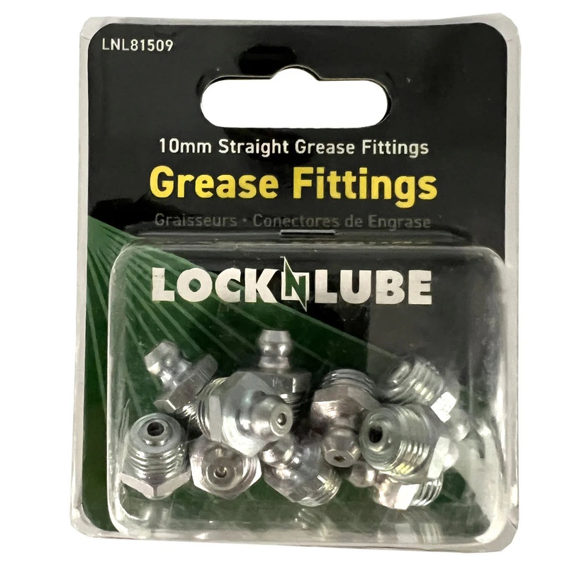 LOCKNLUBE Grease Fittings – 10mm Straight Grease Fittings