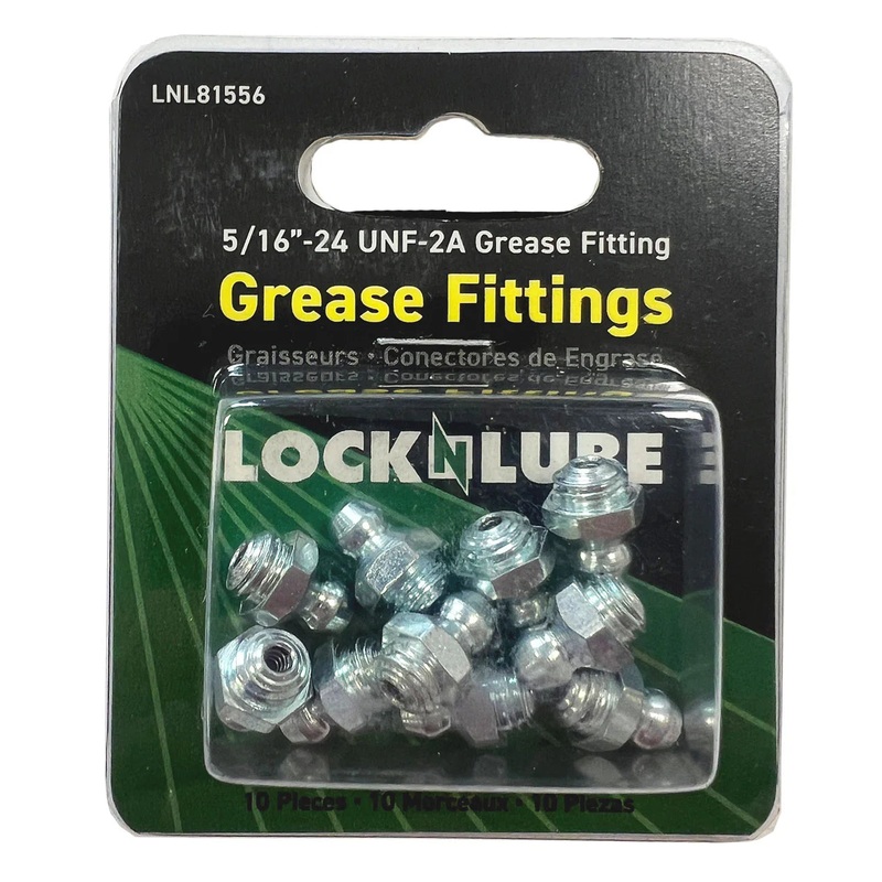 LOCKNLUBE Grease Fittings – 5/16-24 UNF-2A, 10-PACK