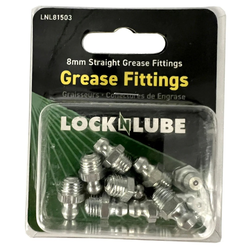 LOCKNLUBE Grease Fittings – 8mm Straight Grease Fittings