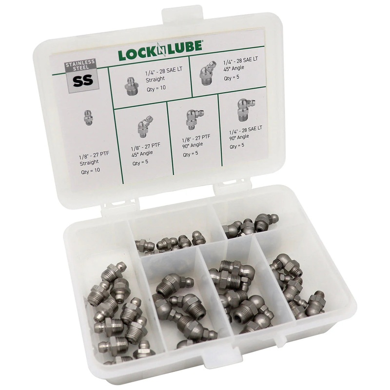 LOCKNLUBE Stainless Steel Grease Fittings Set – SAE