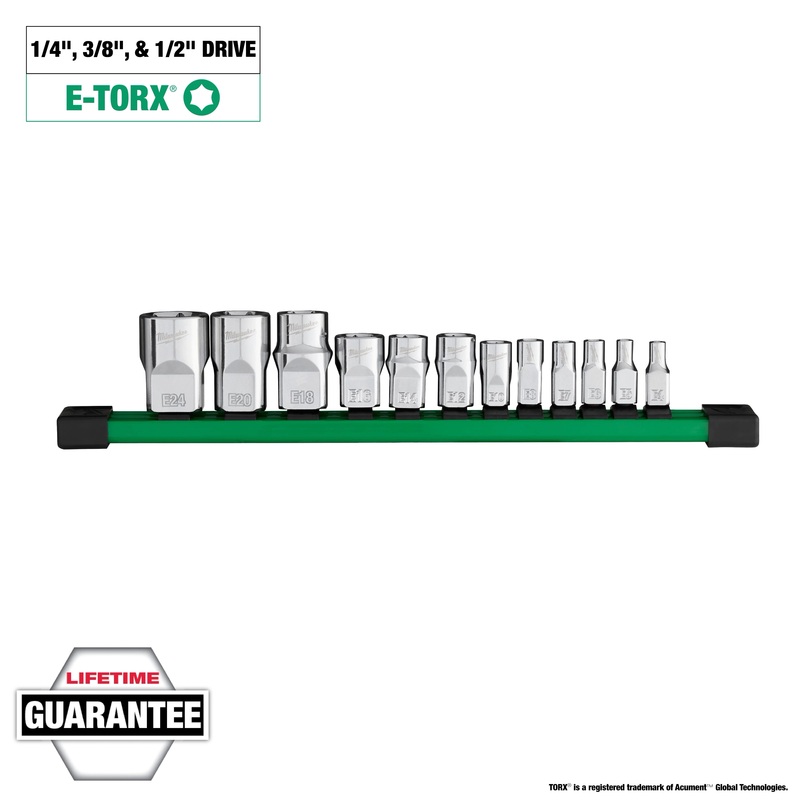MILWAUKEE 12 PC. 1/4, 3/8, & 1/2 Drive External TORX Socket Set