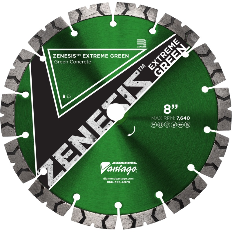 DIAMOND VANTAGE ZENESIS Extreme Green Green Concrete Blades