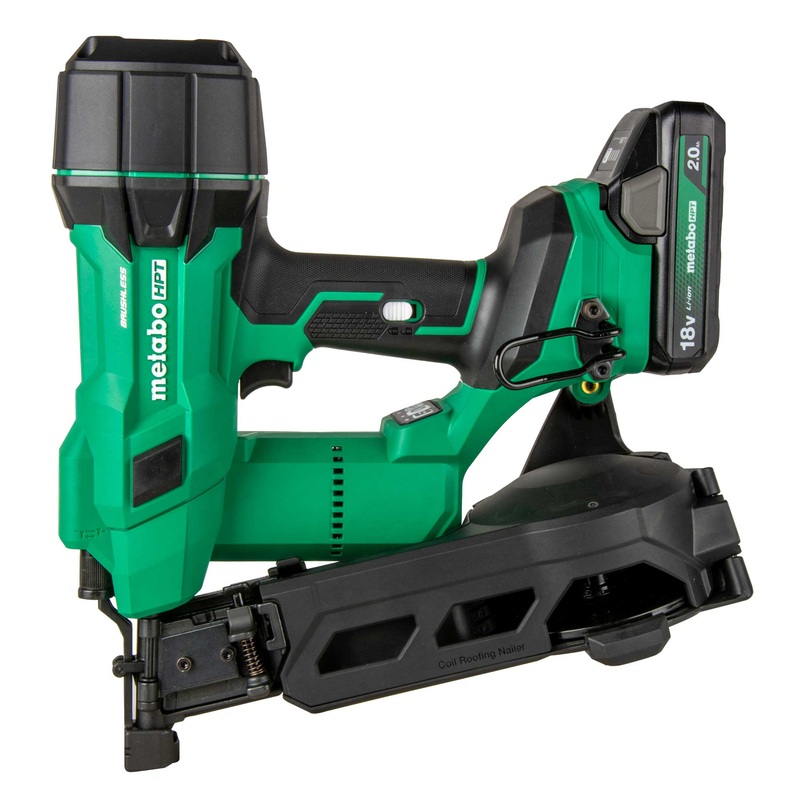 METABO HPT 18V MULTIVOLT 1-3/4 Coil Roofing Nailer Kit