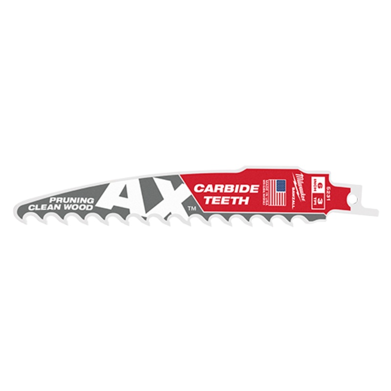 MILWAUKEE 6 3 TPI AX Pruning Clean Wood SAWZALL Blade w/ Carbide Teeth