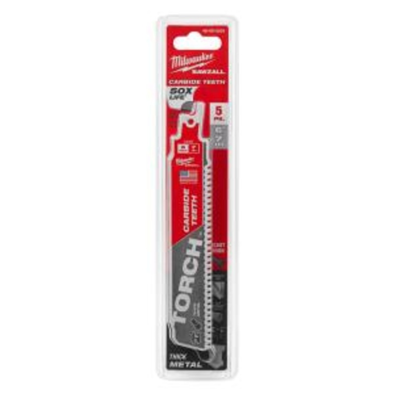 MILWAUKEE 6 8 TPI SAWZALL TORCH Carbide Blade (5 PACK)