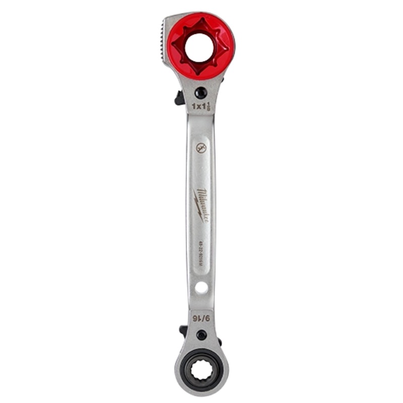 MILWAUKEE Lineman’s 5 IN 1 Ratcheting Wrench w/ Milled Strike Face