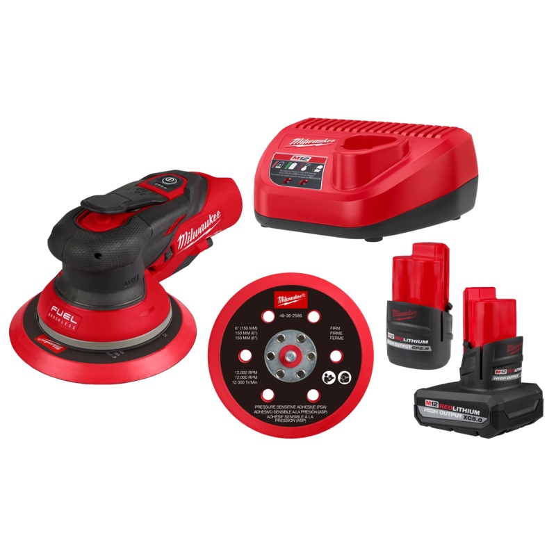 MILWAUKEE M12 FUEL 6 (3/16) Random Orbital Sander Kit
