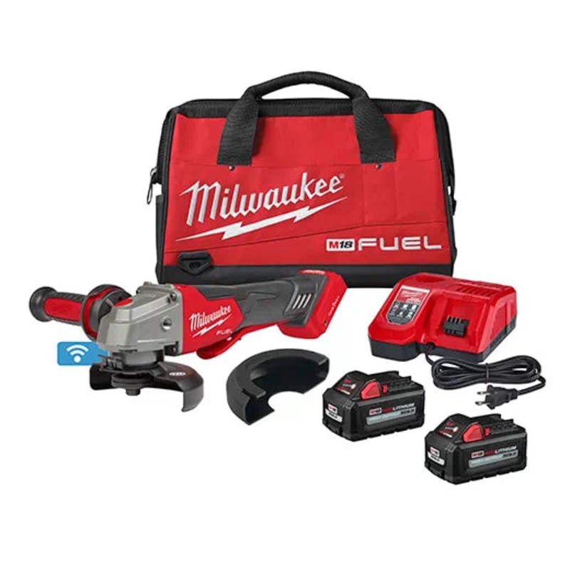 MILWAUKEE M18 FUEL 4-1/2 / 5 Braking Grinder w/ ONE-KEY & Paddle No Lock Switch Kit