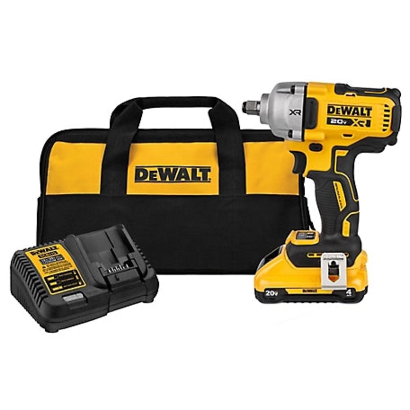 DEWALT 20V MAX* XR 1/2 Mid-Range Impact Wrench Kit w/ Hog Ring Anvil