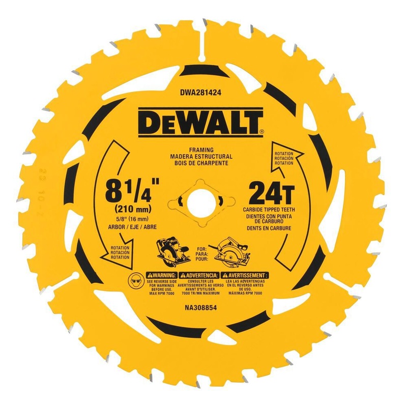 DEWALT 8-1/4 24T Circular Saw Blade
