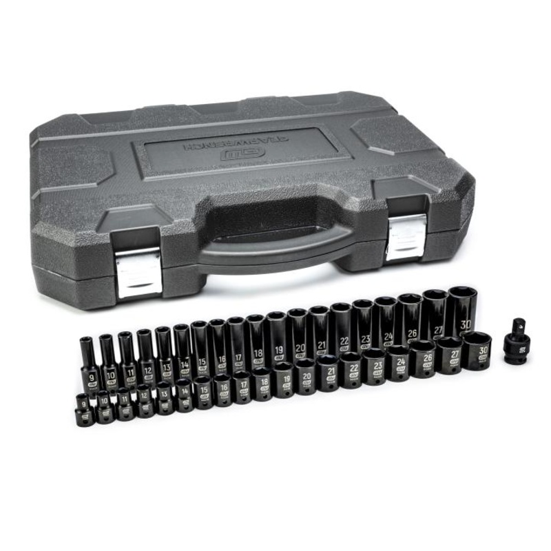 GEARWRENCH 39 PC. 1/2 Drive 6 Point Standard & Deep Impact Metric Socket Set