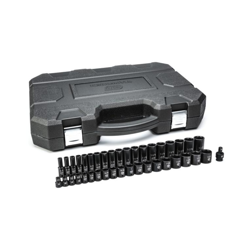 GEARWRENCH 39 PC. 1/2 Drive 6 Point Standard & Deep Impact SAE Socket Set