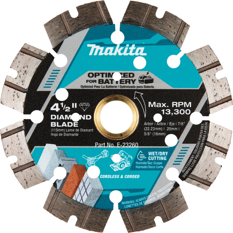 MAKITA 41/2 Thin Kerf Diamond Blade, Segmented, General Purpose