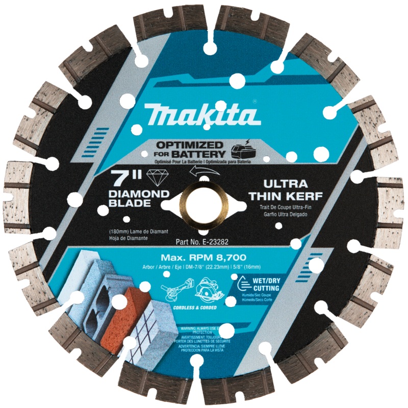 MAKITA 7 Thin Kerf Diamond Blade, Segmented, General Purpose