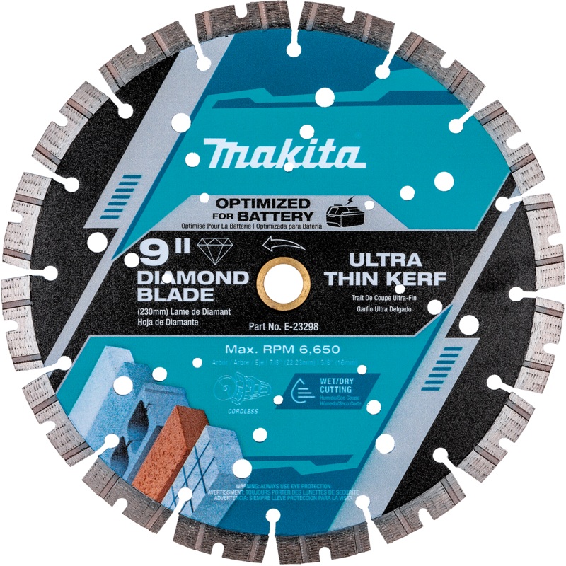 MAKITA 9 Thin Kerf Diamond Blade, Segmented, General Purpose