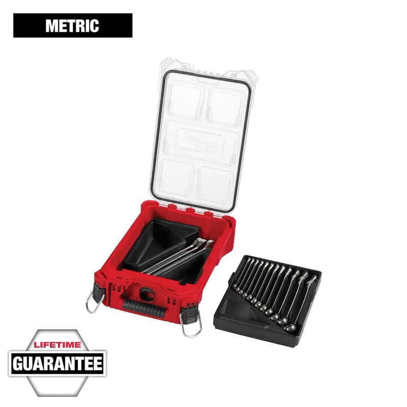 MILWAUKEE 15 PC. Metric Combination Wrench Set w/ PACKOUT Compact Organizer
