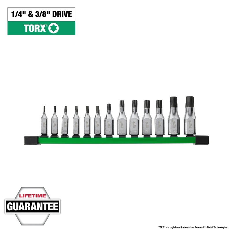 MILWAUKEE 13 PC. 1/4 & 3/8 Drive TORX Bit Socket Set