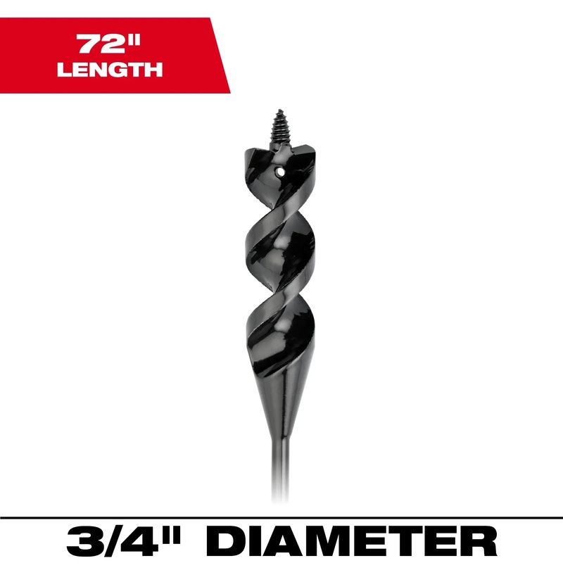 MILWAUKEE 3/4 X 72 Flexible Cable Auger Bit
