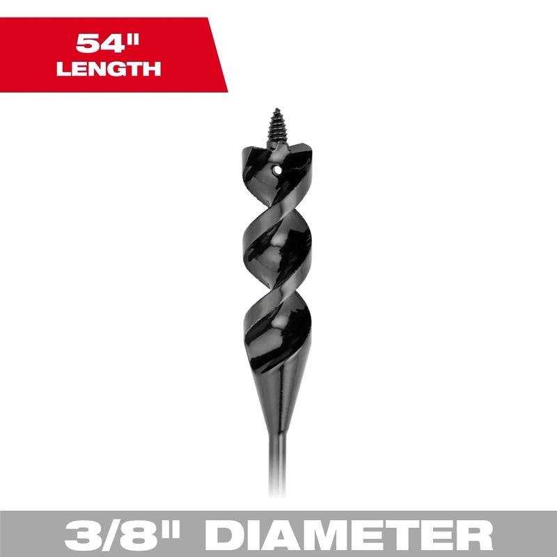 MILWAUKEE 3/8 X 54 Flexible Cable Auger Bit