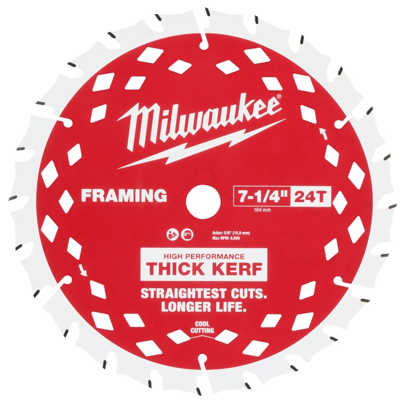 MILWAUKEE 7-1/4 24T Thick Kerf Framing Circular Saw Blade