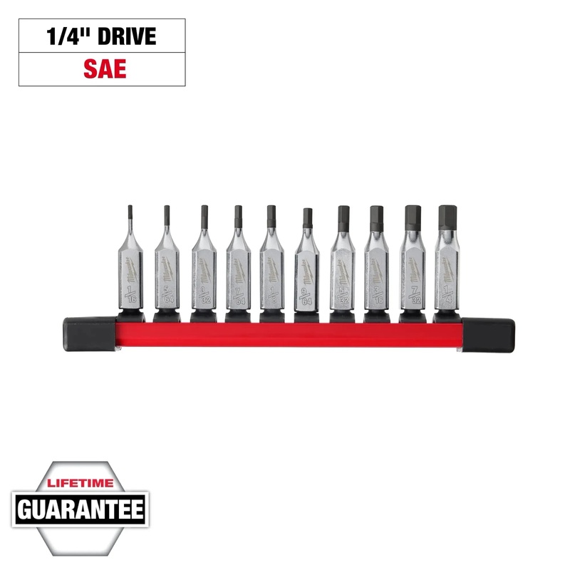 MILWAUKEE 10 PC. 1/4 Drive Hex Bit Socket Set – SAE