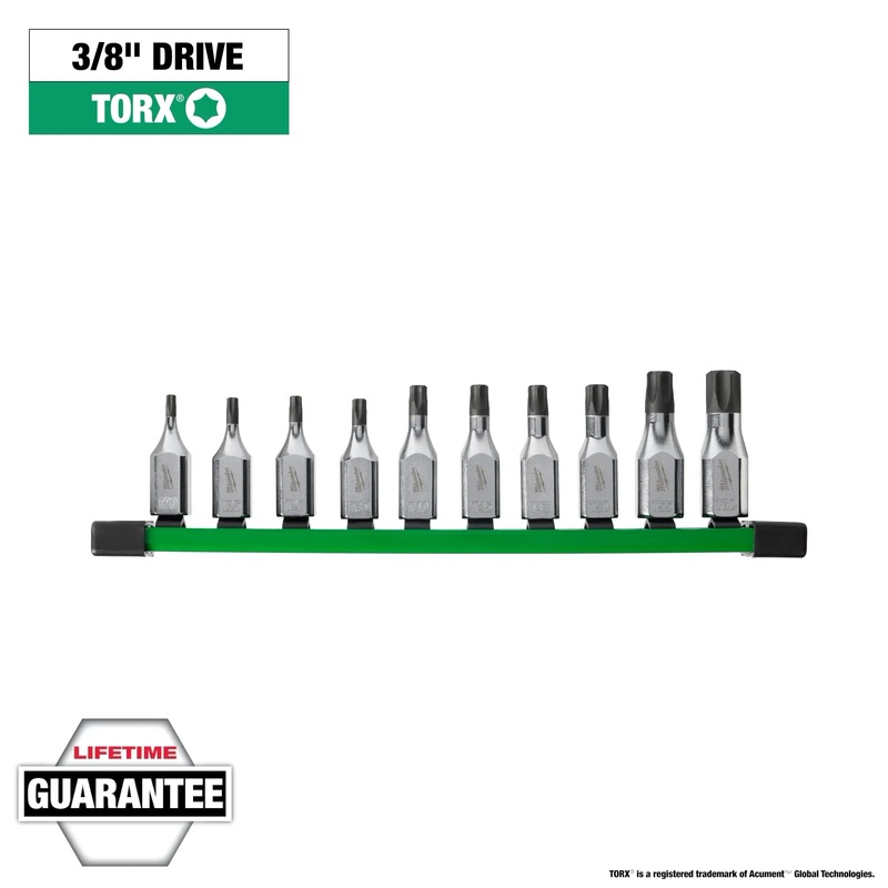 MILWAUKEE 10 PC. 3/8 Drive TORX Bit Socket Set