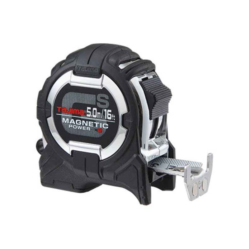 TAJIMA 16′ / 5m GS-LOCK Magnetic Power X2 Measuring Tape w/ Compatible Clip