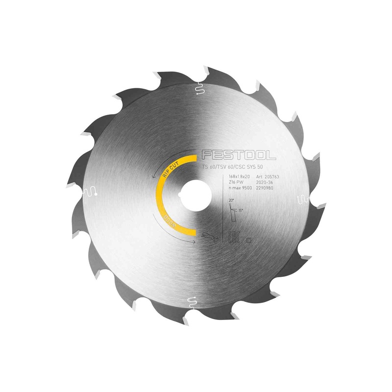 FESTOOL Saw Blade WOOD RIP CUT HW 168×1,8×20 PW16