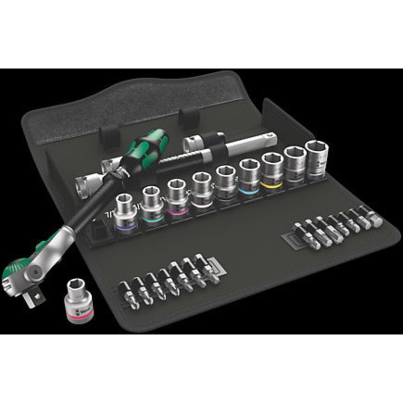 WERA 28 PC. 8100 SC 9 Zyklop Speed Ratchet Set, 1/2 Drive, Imperial
