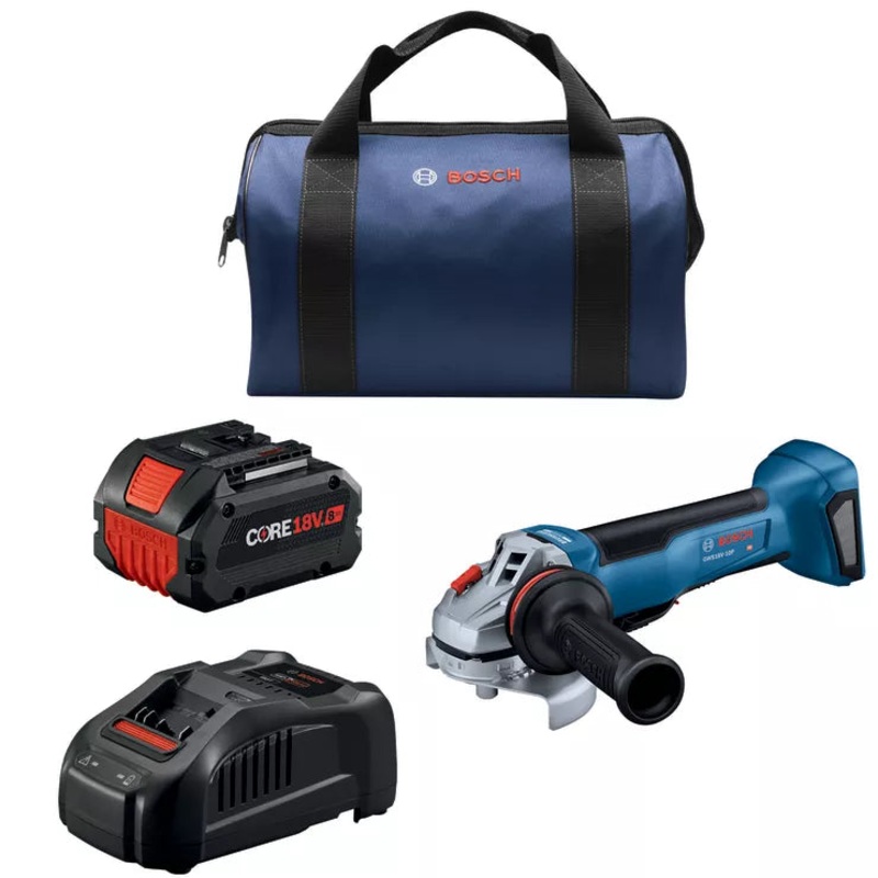 BOSCH 18V 4-1/2 – 5 Angle Grinder Kit w/ Paddle Switch