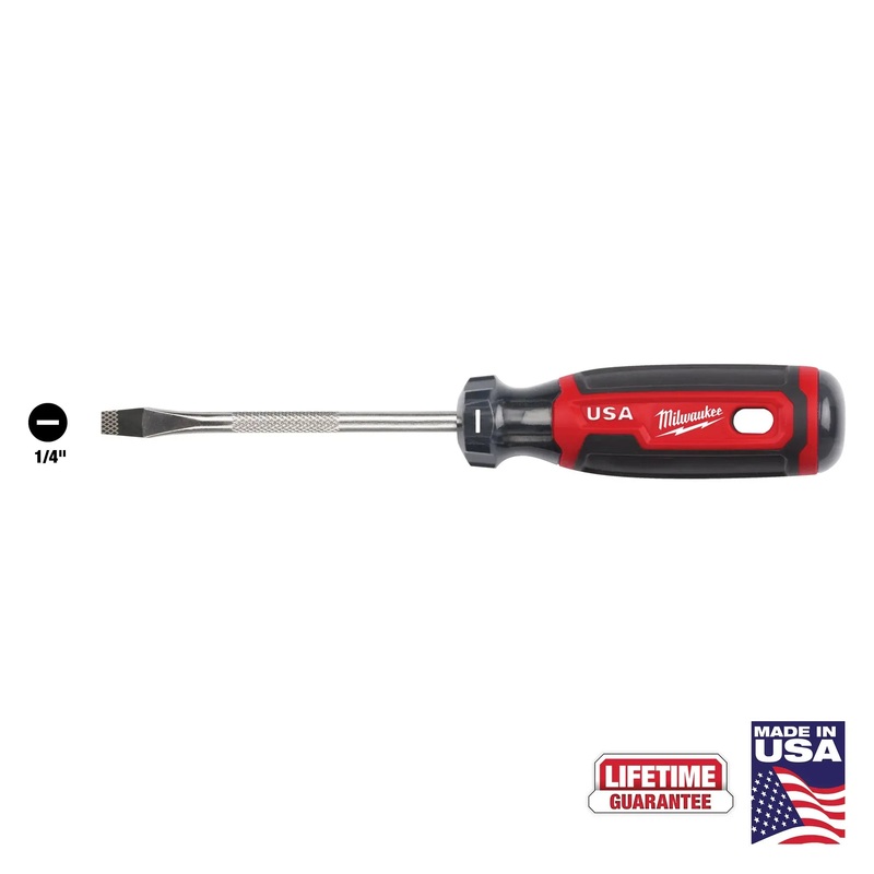 MILWAUKEE 1/4 Slotted 4 Cushion Grip Screwdriver