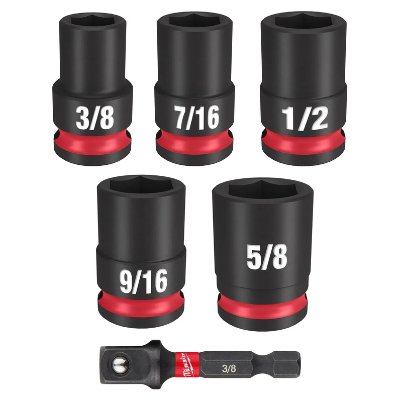 MILWAUKEE 6 PC. SHOCKWAVE IMPACT DUTY 3/8 Drive Standard Socket Set – SAE