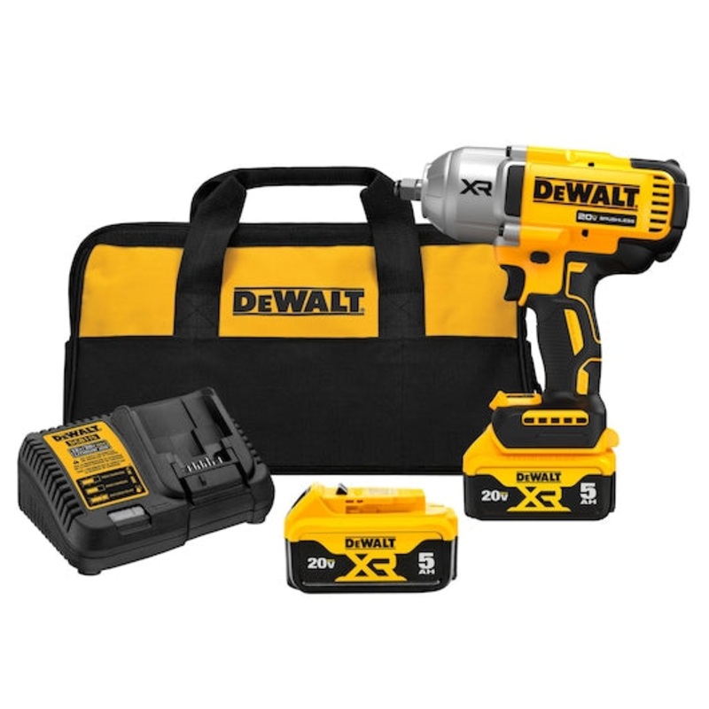 DEWALT 20V MAX* XR 1/2 High Torque Impact Wrench w/ Hog Ring Anvil Kit