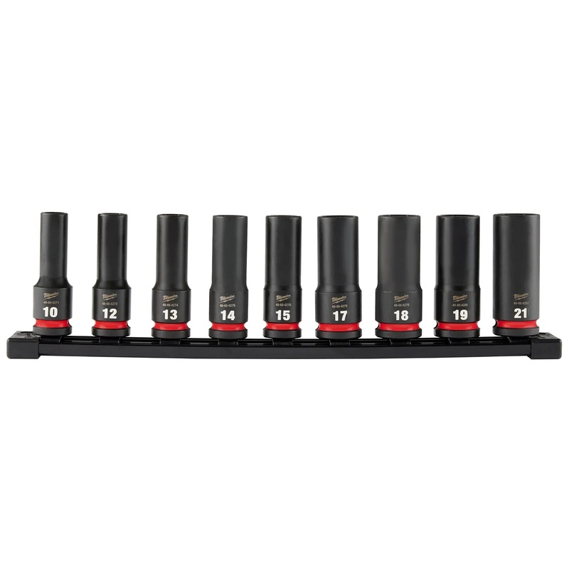 MILWAUKEE 9 PC. SHOCKWAVE IMPACT DUTY 1/2 Drive Metric Deep 6 Point Socket Set