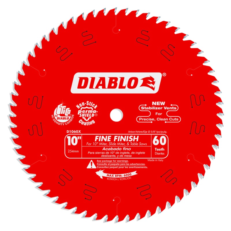 DIABLO 10 X 60 Tooth Fine Finish Saw Blade