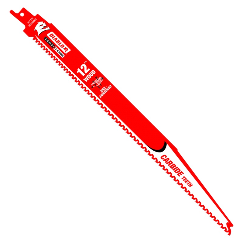 DIABLO 12 Demo Demon Carbide Recip Blade For Nail-Embedded Wood