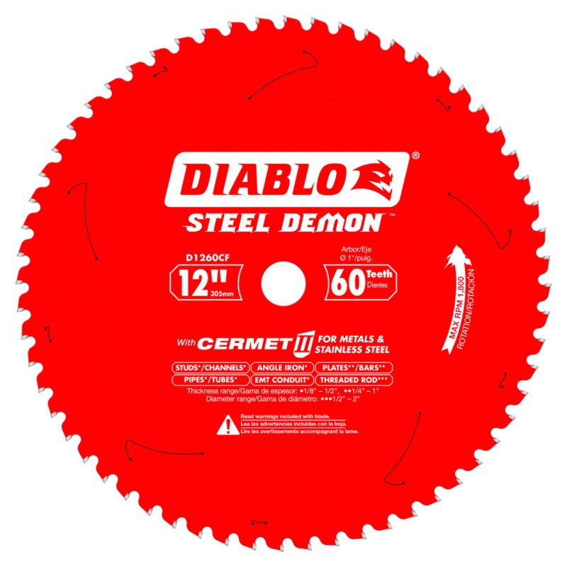 DIABLO 12 X 60 Tooth Steel Demon Cermet II Saw Blade For Metals & Stainless Steel