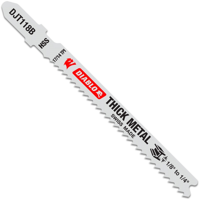 DIABLO 3-5/8 17/14 TPI High Speed Steel T-Shank Jig Saw Blades For Thick Metal (5 PACK)
