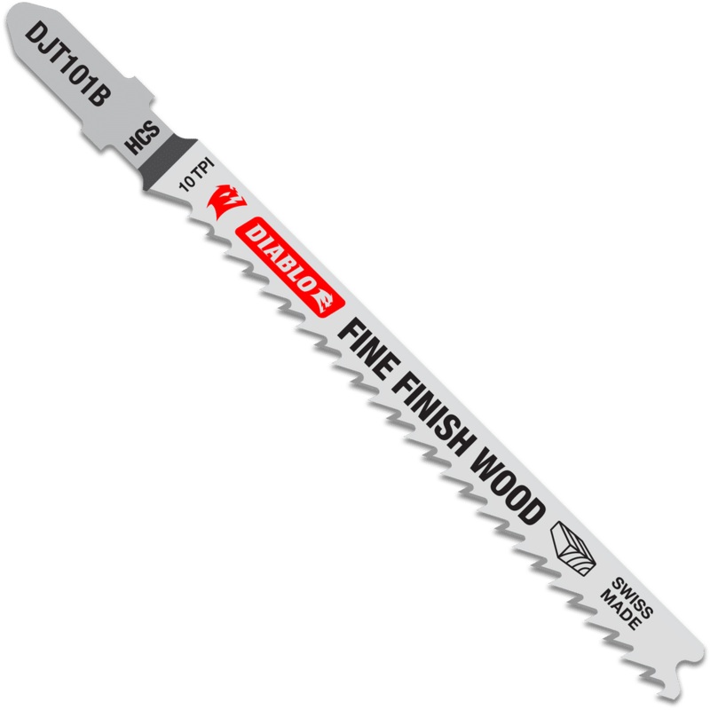 DIABLO 4 10 TPI High Carbon Steel T-Shank Jig Saw Blades For Fine Finish Cuts In Wood (5 PACK)