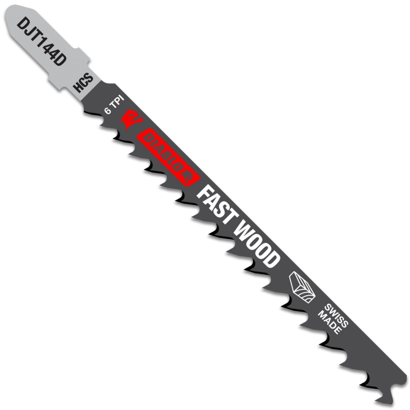 DIABLO 4 6 TPI High Carbon Steel T-Shank Jig Saw Blades For Fast Wood Cuts (5 PACK)