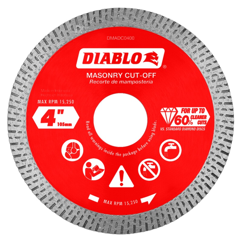 DIABLO 4 Diamond Continuous Rim Cut-Off Discs For Masonry