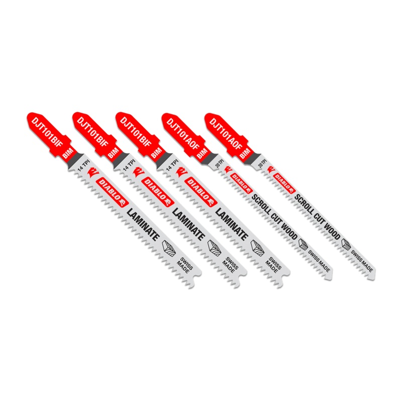 DIABLO 5 PC. Bi-Metal T-Shank Jig Saw Blade Set For Laminate Cutting