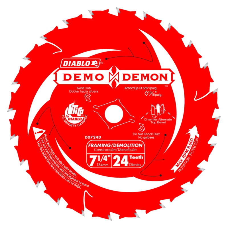DIABLO 7-1/4 24-Tooth Demo Demon Framing/Demolition Saw Blade