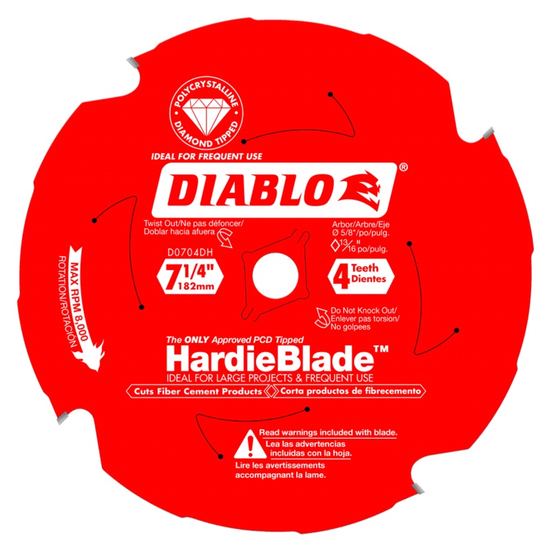 DIABLO 7-1/4 X 4 Tooth Fiber Cement HardieBlade