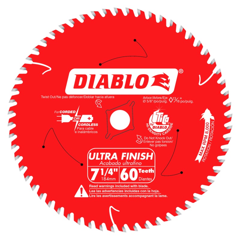 DIABLO 7-1/4 X 60 Tooth Ultra Finish Saw Blade