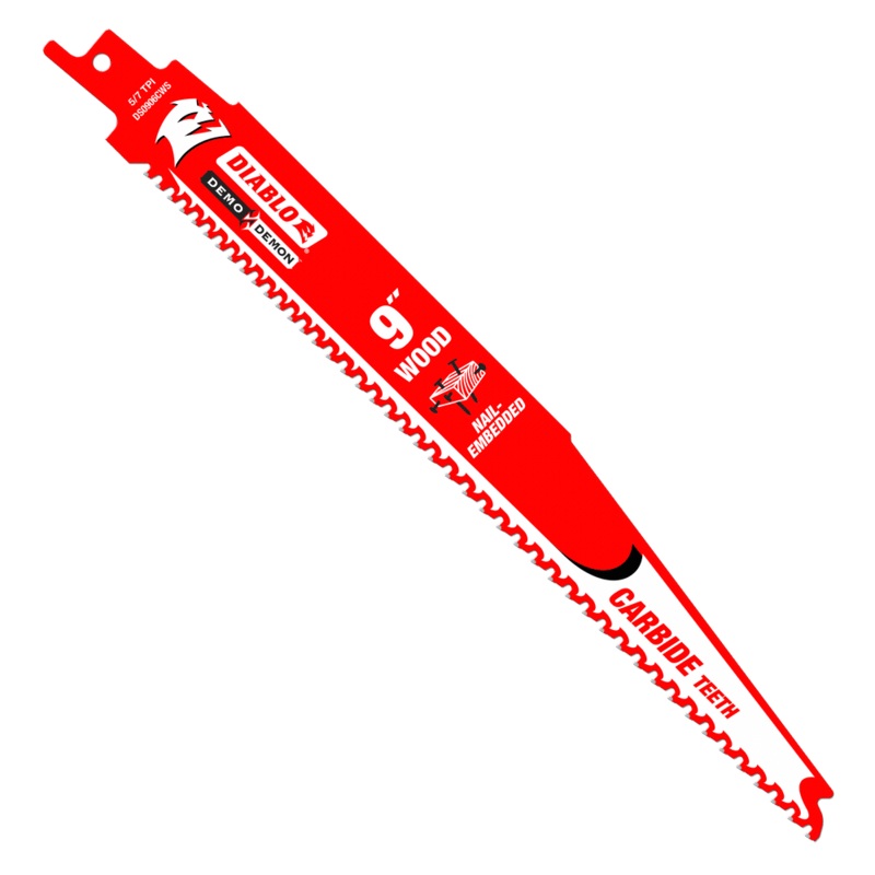 DIABLO 9 Demo Demon Carbide Recip Blade For Nail-Embedded Wood