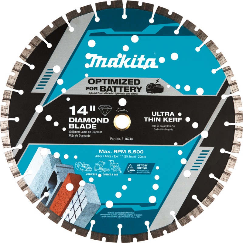 MAKITA 14 Thin Kerf Diamond Blade, Segmented, General Purpose